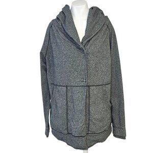 Lululemon Womens Find Your Centre Wrap Sweater, Heathered Grey, Black, Size 8